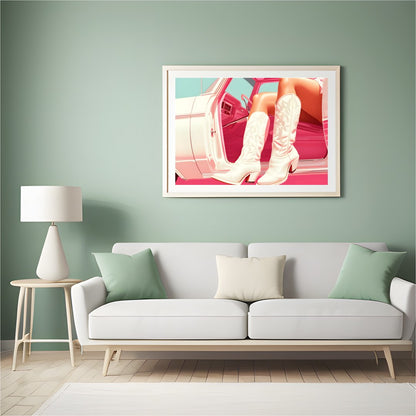Immerse yourself in a fusion of vintage style and contemporary art with this striking piece. for Hall