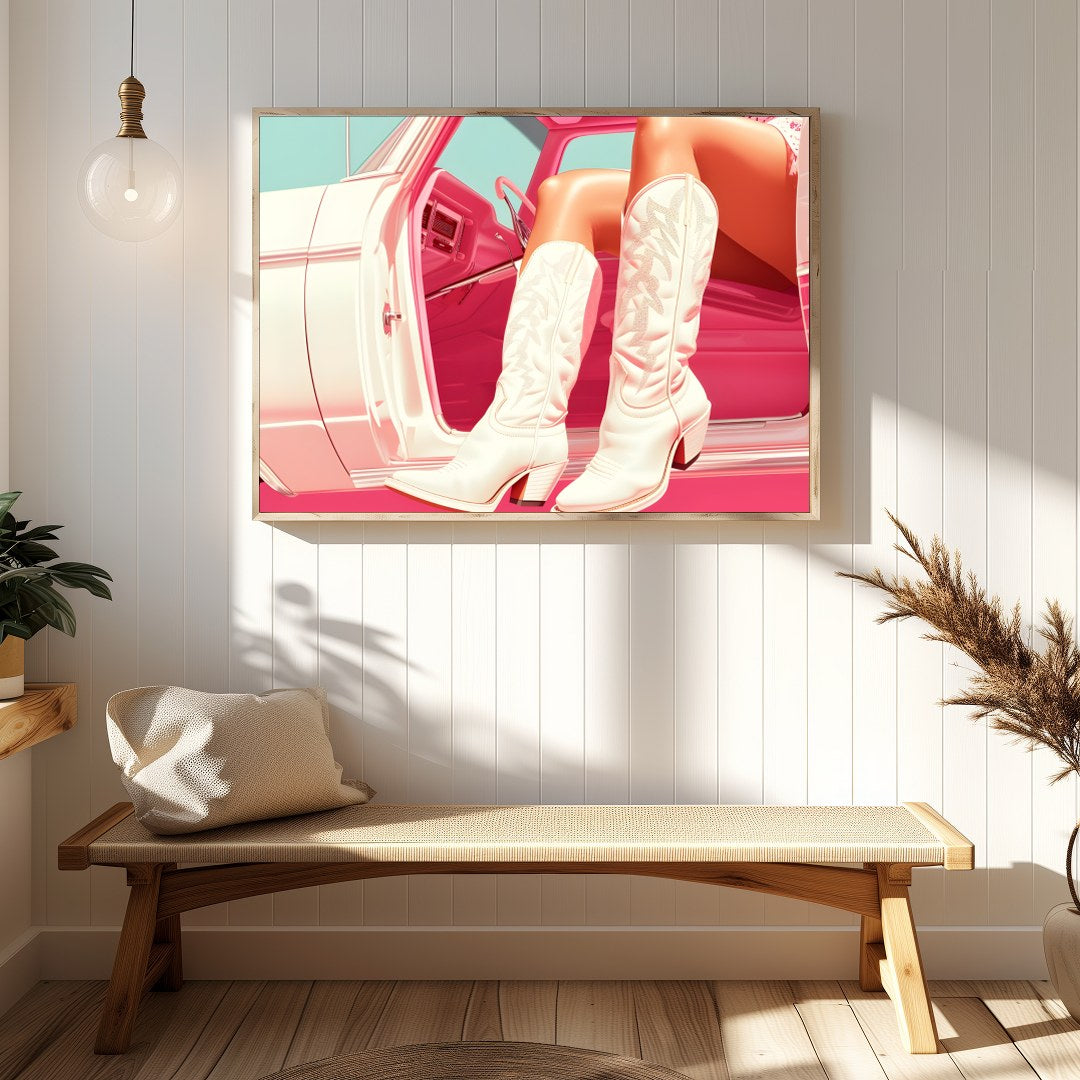 Immerse yourself in a fusion of vintage style and contemporary art with this striking piece. for Hallway