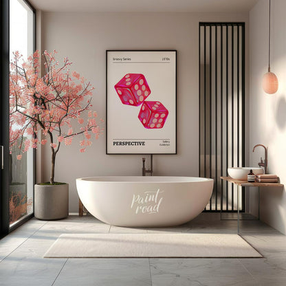 Bring a blast of vintage charisma into your space with this electrifying “Retro Dice Glow” art prin… for bathroom