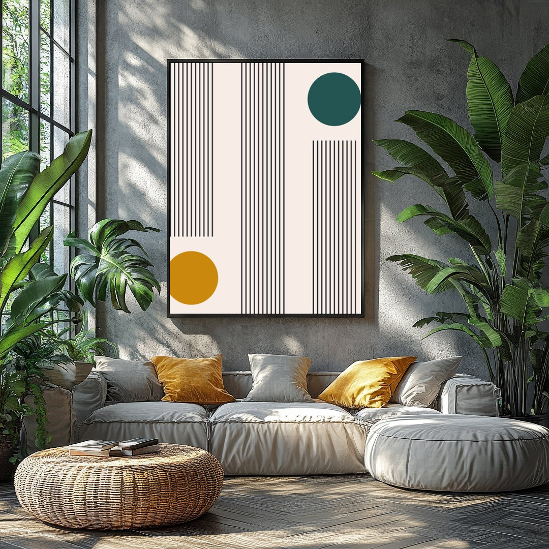 Discover a unique blend of retro charm and modern sophistication with this geometric wall art. The for Balcony