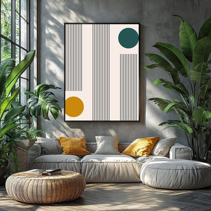 Discover a unique blend of retro charm and modern sophistication with this geometric wall art. The for Balcony