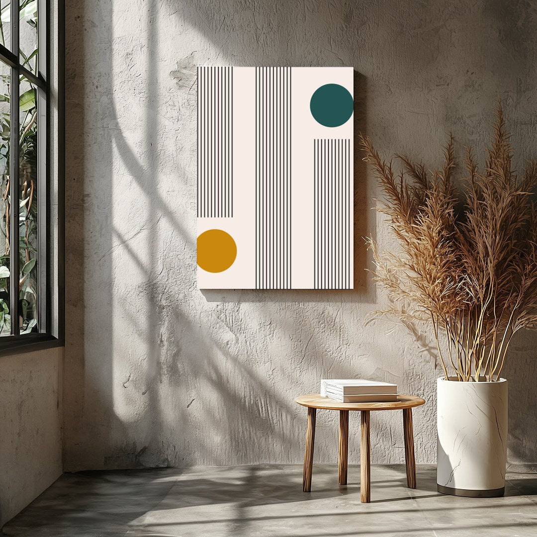 Discover a unique blend of retro charm and modern sophistication with this geometric wall art. The for Entrance