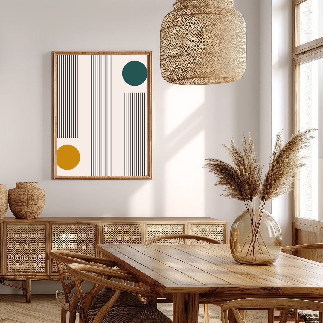 Discover a unique blend of retro charm and modern sophistication with this geometric wall art. The for Extra Kitchen