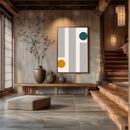 Discover a unique blend of retro charm and modern sophistication with this geometric wall art. The for Hall