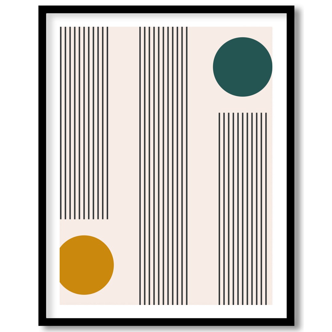 Discover a unique blend of retro charm and modern sophistication with this geometric wall art. The for place