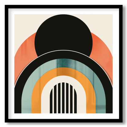 This captivating geometric wall art piece brings a touch of vintage flair with its bold arches and for interior
