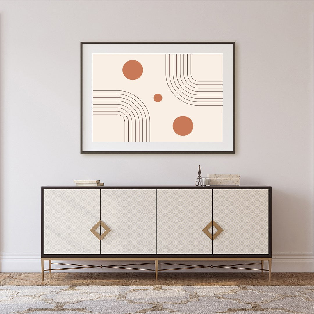 Embrace a minimalist aesthetic with this harmonious blend of geometric lines and circles. The for Foyer