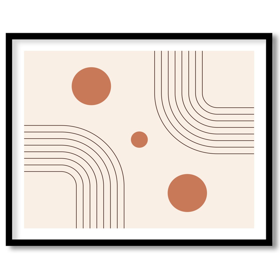 Embrace a minimalist aesthetic with this harmonious blend of geometric lines and circles. The for room