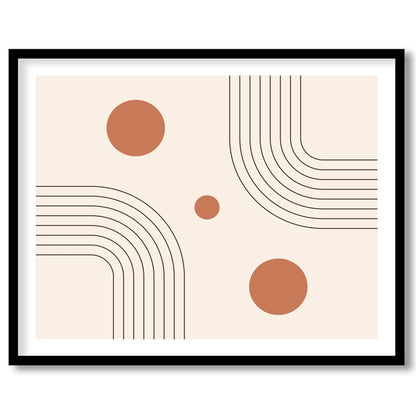 Embrace a minimalist aesthetic with this harmonious blend of geometric lines and circles. The for room