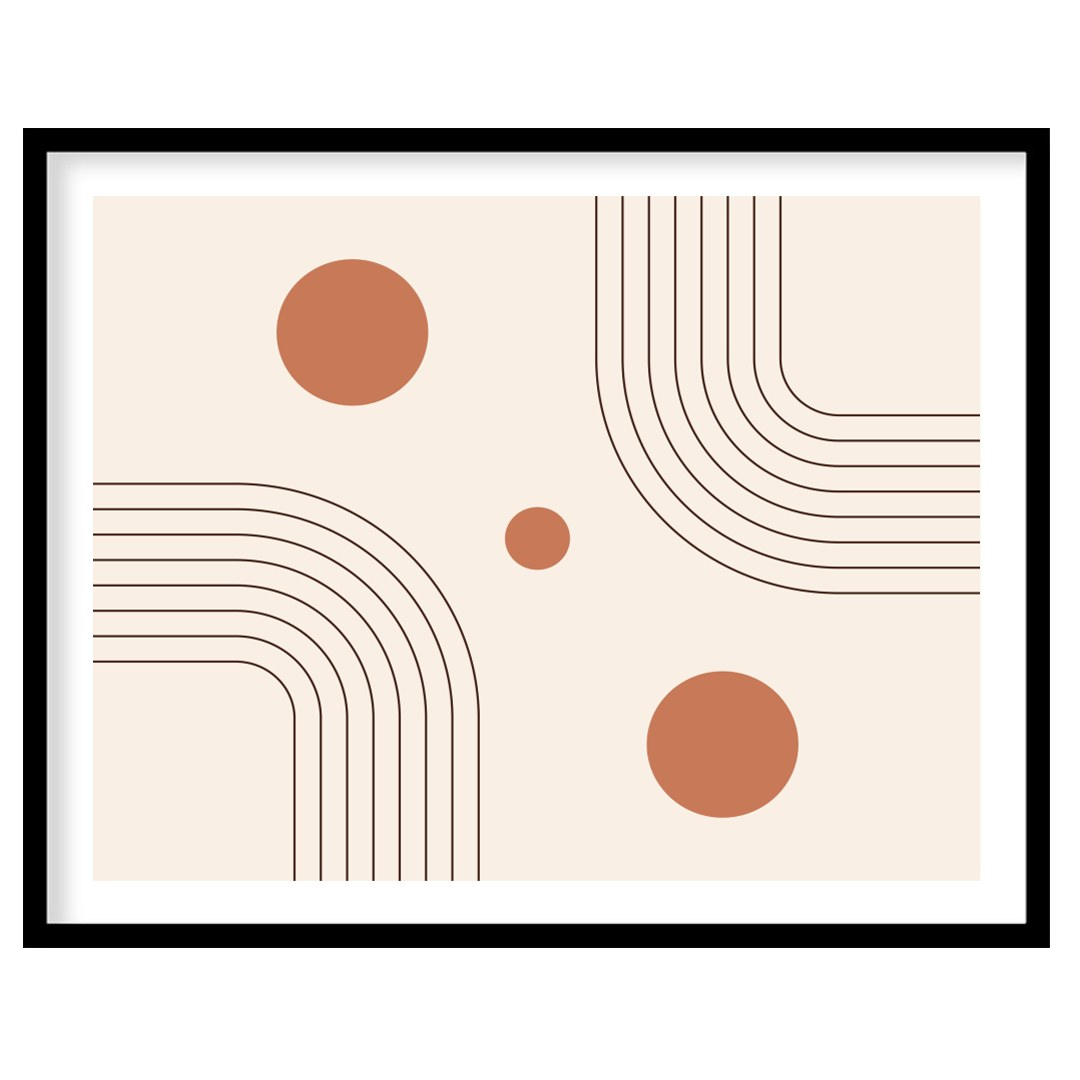 Embrace a minimalist aesthetic with this harmonious blend of geometric lines and circles. The for room