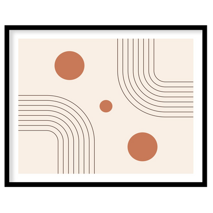 Embrace a minimalist aesthetic with this harmonious blend of geometric lines and circles. The for room