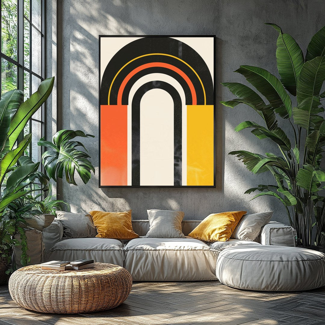 Dive into a world of bold expression with the Retro Spectrum Arch. This captivating piece combines for Balcony