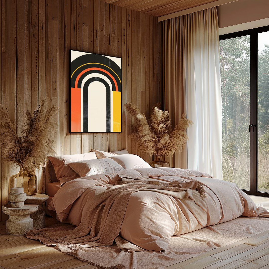 Dive into a world of bold expression with the Retro Spectrum Arch. This captivating piece combines for Bedroom
