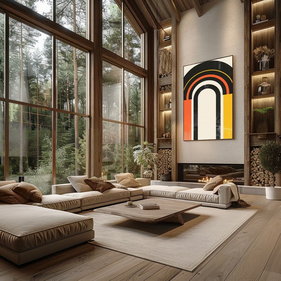Dive into a world of bold expression with the Retro Spectrum Arch. This captivating piece combines for Living Room