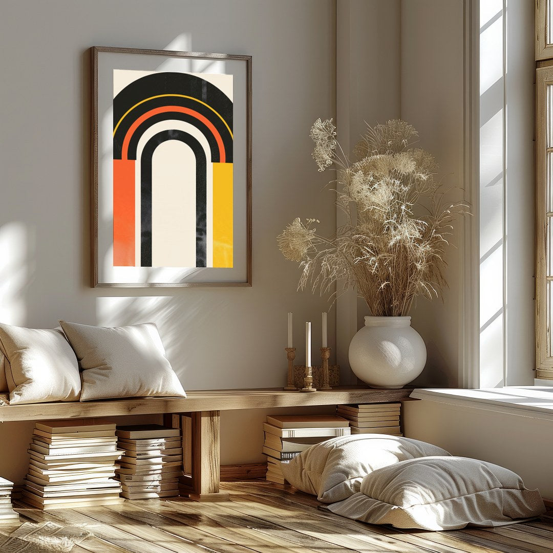 Dive into a world of bold expression with the Retro Spectrum Arch. This captivating piece combines for sanctuary