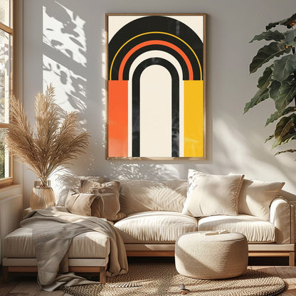 Dive into a world of bold expression with the Retro Spectrum Arch. This captivating piece combines for Sitting Area