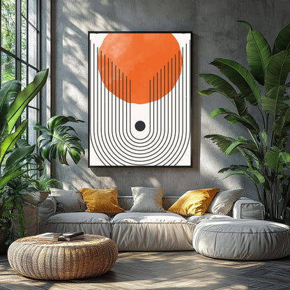 This striking wall art piece combines retro charm with modern simplicity. Featuring bold lines and for Balcony