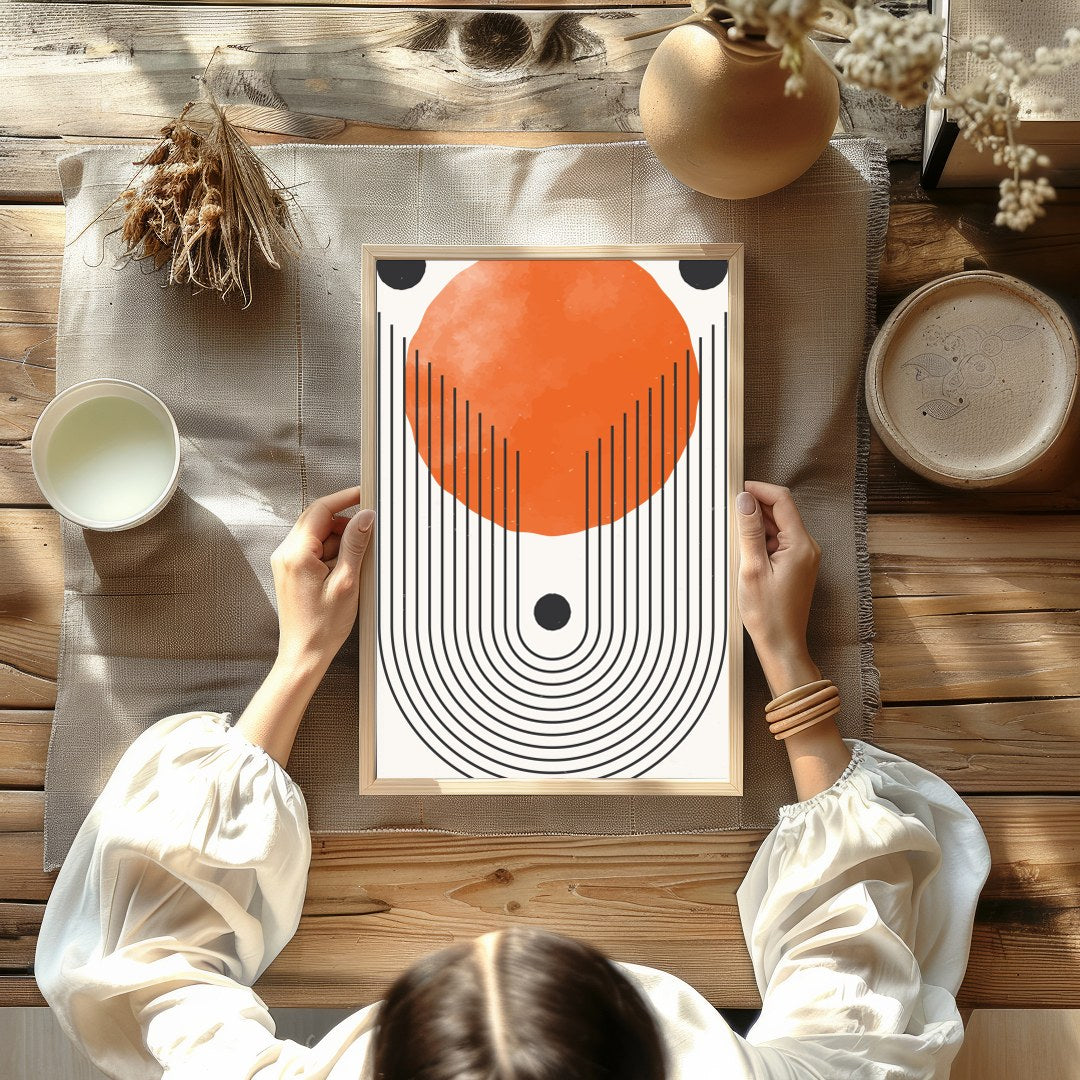 This striking wall art piece combines retro charm with modern simplicity. Featuring bold lines and for Kitchen