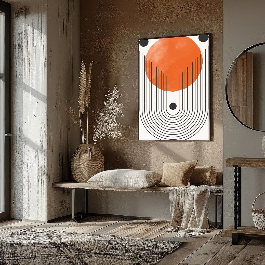 This striking wall art piece combines retro charm with modern simplicity. Featuring bold lines and for sanctuary