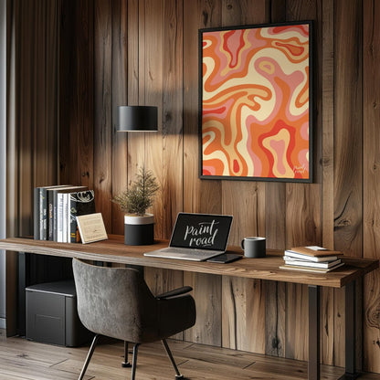 Retro Swirl Abstract Painting available online at Paintroad showing art print artistic and background
