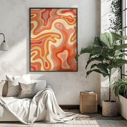Retro Swirl Abstract Painting available online at Paintroad showing art print artistic and background