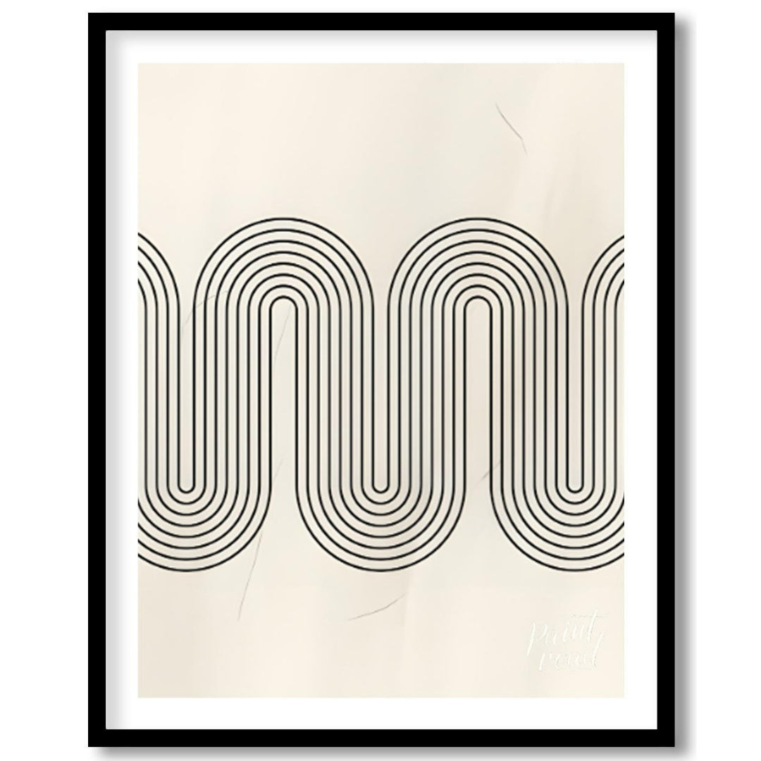 """Retro Wave Arc"" features a striking geometric design with a clear nod to mid-century modern aes… for place