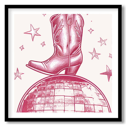 Capture the spirit of the Wild West with this playful wall art featuring a classic cowboy boot for decor