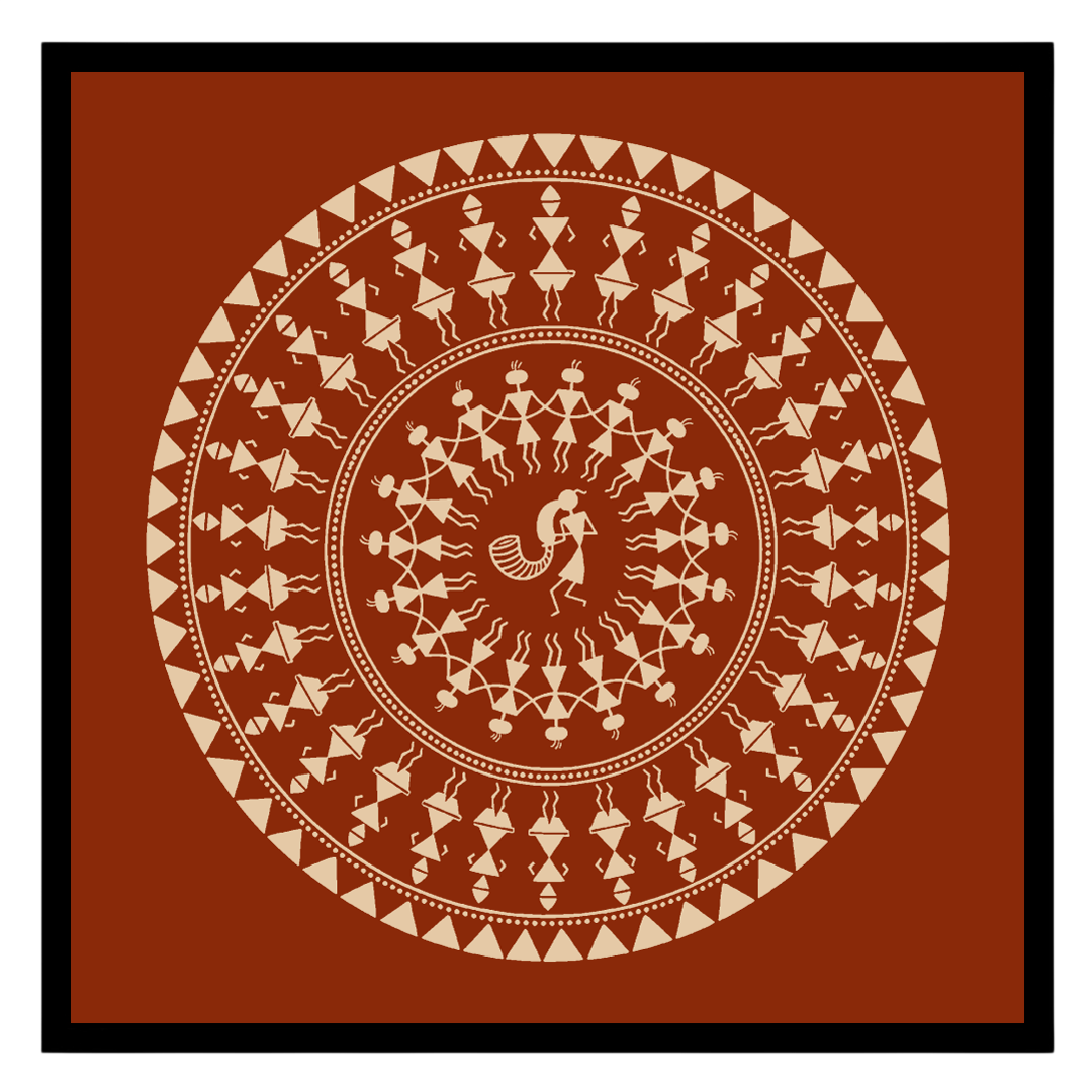 Experience the captivating world of Warli art with this enchanting celebration mandala. Delicately for abode