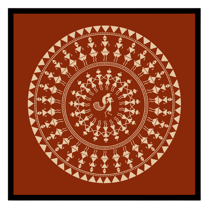 Experience the captivating world of Warli art with this enchanting celebration mandala. Delicately for abode