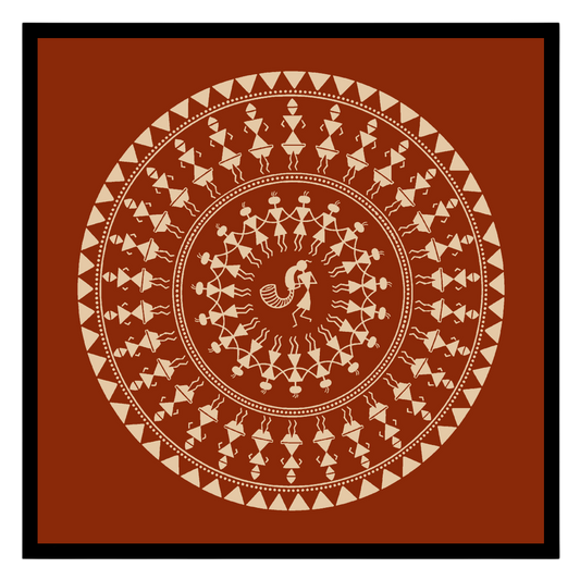 Experience the captivating world of Warli art with this enchanting celebration mandala. Delicately for abode