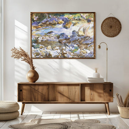 Immerse yourself in the serene beauty of a tranquil river scene with 'Riverside Contemplation'. for Sitting Area