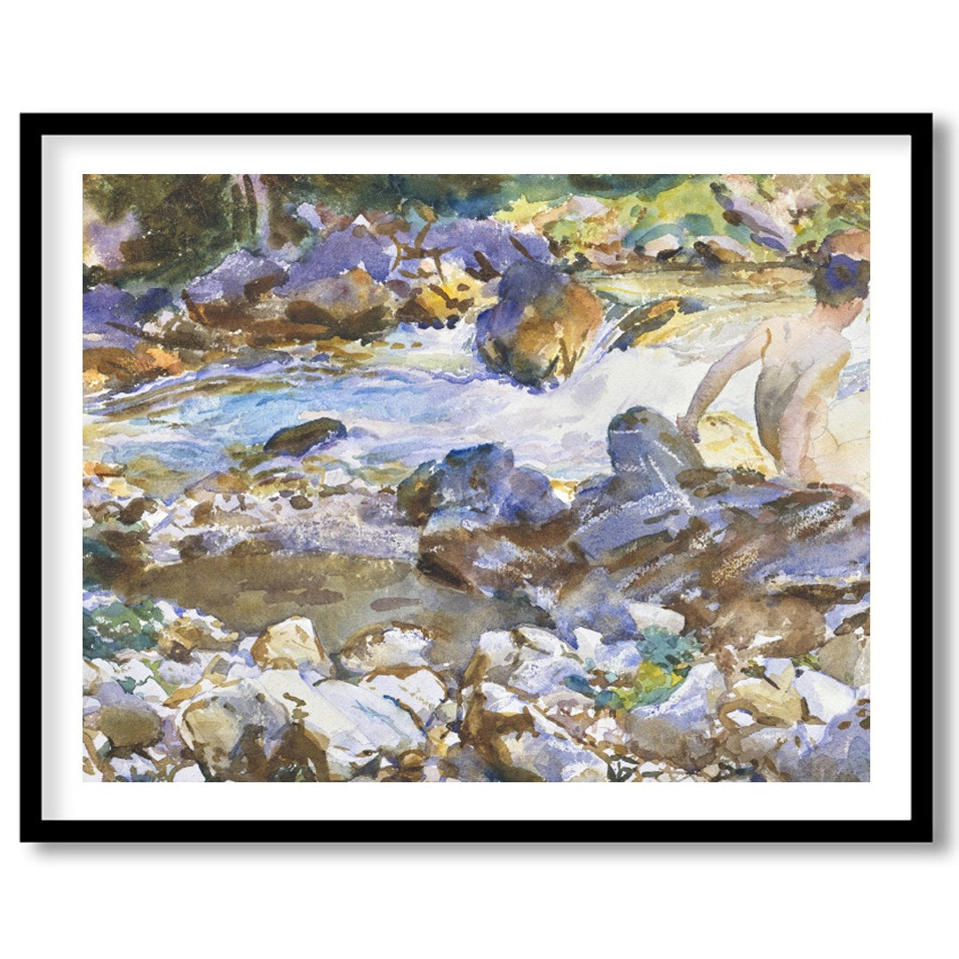 Immerse yourself in the serene beauty of a tranquil river scene with 'Riverside Contemplation'. for studio