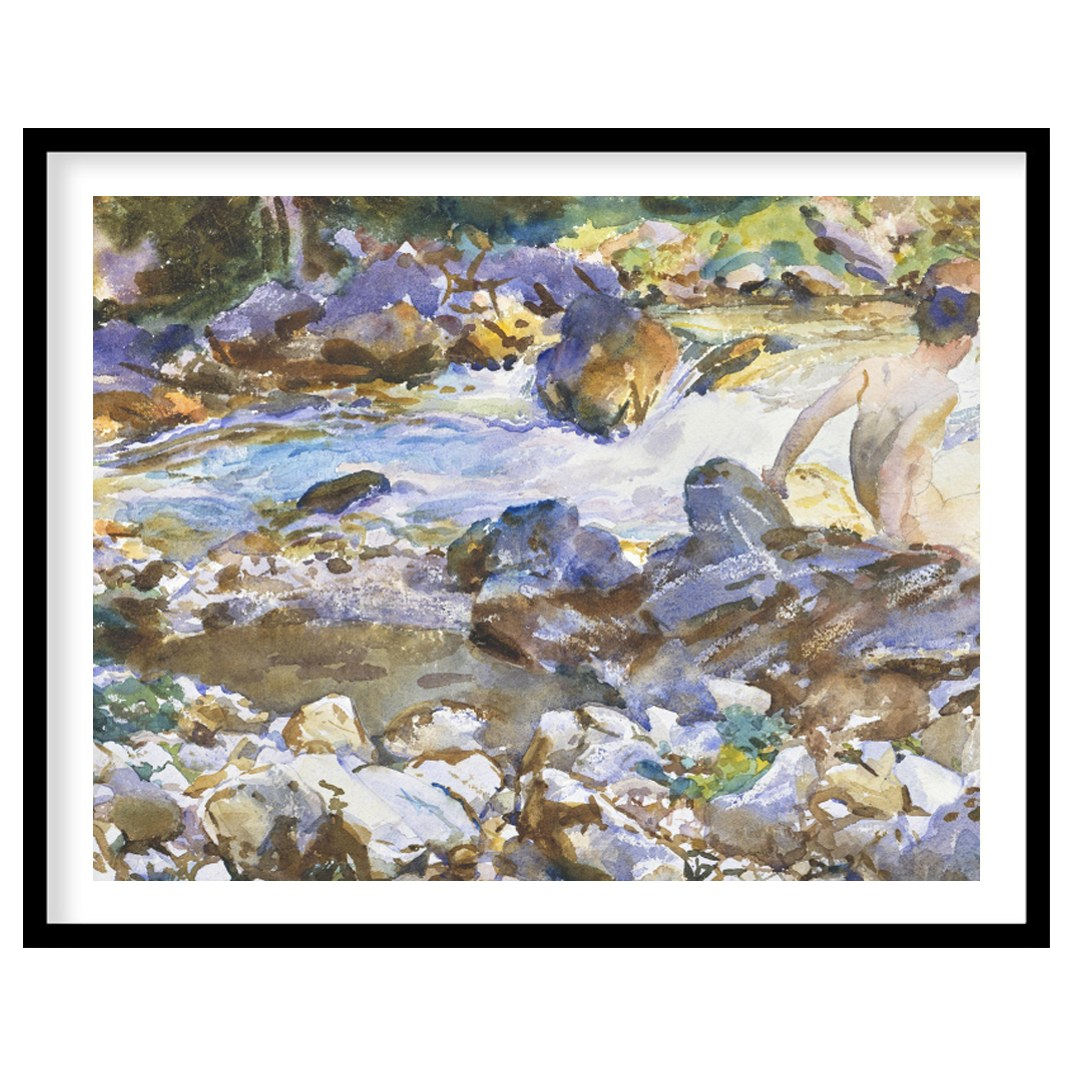 Immerse yourself in the serene beauty of a tranquil river scene with 'Riverside Contemplation'. for studio