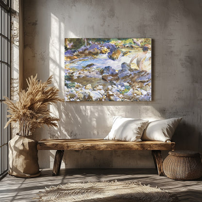 Immerse yourself in the serene beauty of a tranquil river scene with 'Riverside Contemplation'. for Veranda