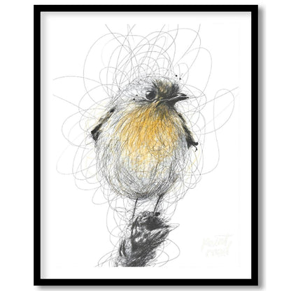 """Robin Sketch"" presents a delicate illustration of a robin, rendered with a combination of detai… for house