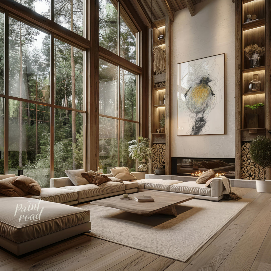 """Robin Sketch"" presents a delicate illustration of a robin, rendered with a combination of detai… for living room