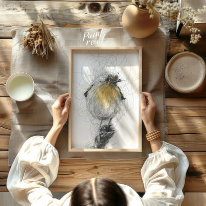 """Robin Sketch"" presents a delicate illustration of a robin, rendered with a combination of detai… for other