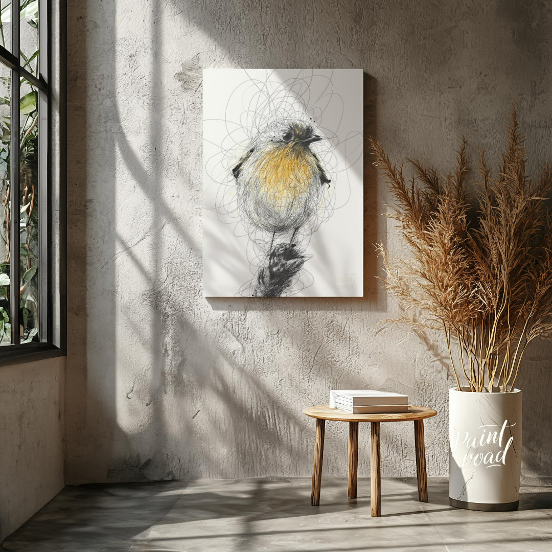 """Robin Sketch"" presents a delicate illustration of a robin, rendered with a combination of detai… for other