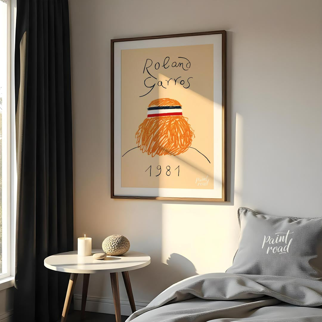 This vintage-inspired art print is a poster for the Roland Garros (French Open) tennis tournament f… for bedroom