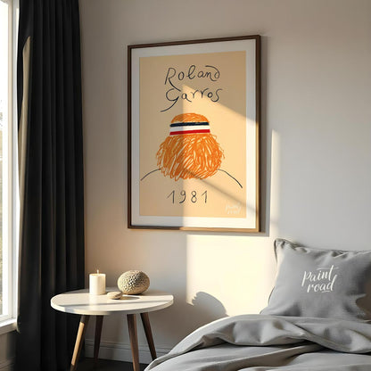 This vintage-inspired art print is a poster for the Roland Garros (French Open) tennis tournament f… for bedroom
