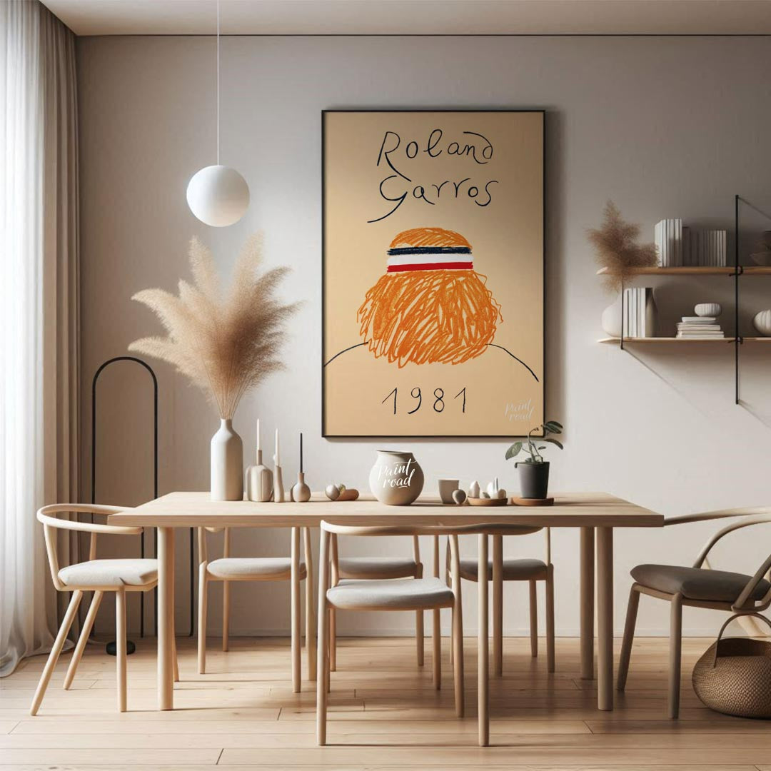 This vintage-inspired art print is a poster for the Roland Garros (French Open) tennis tournament f… for dining room