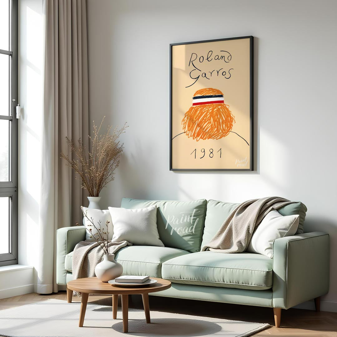 This vintage-inspired art print is a poster for the Roland Garros (French Open) tennis tournament f… for living room
