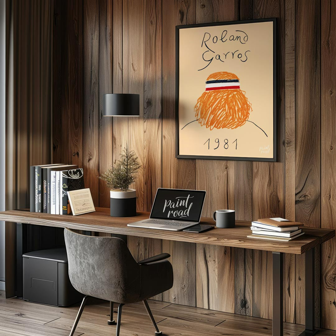 This vintage-inspired art print is a poster for the Roland Garros (French Open) tennis tournament f… for office