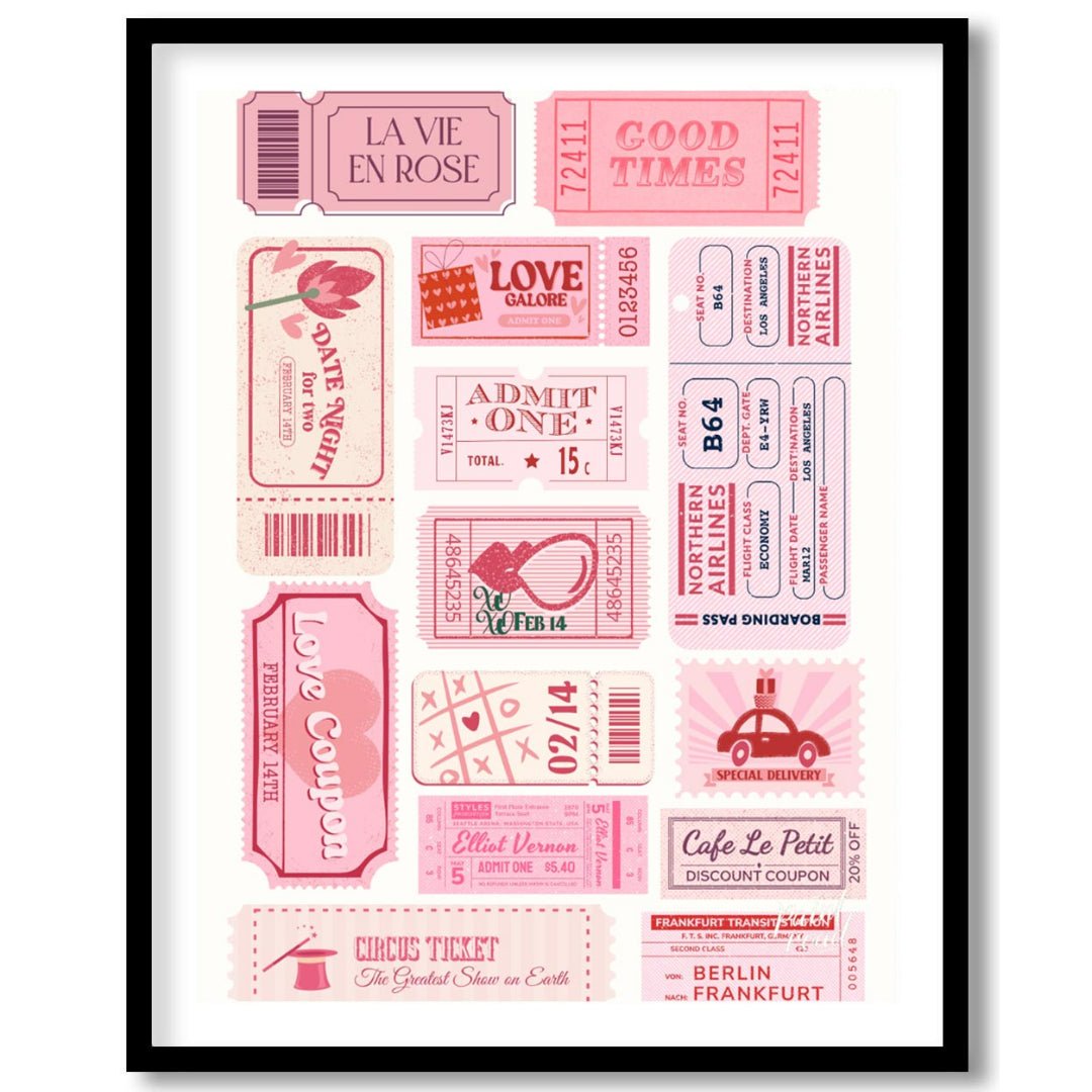 Romantic Ticket Collection Painting available online at Paintroad showing adventure anniversary and art