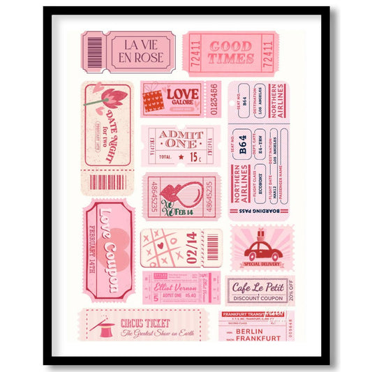 Romantic Ticket Collection Painting available online at Paintroad showing adventure anniversary and art