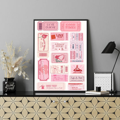 Romantic Ticket Collection Painting available online at Paintroad showing adventure anniversary and art