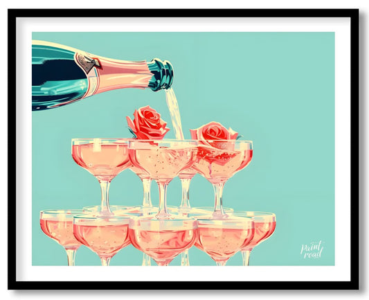 Rose - tinted Bubbles Painting available online at Paint Road for only Rose - tinted Bubbles showing adorned bottle and bottle pouring