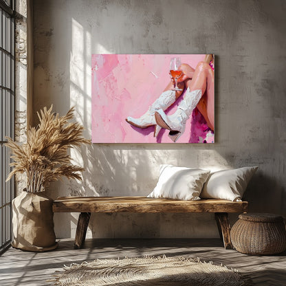 This vibrant artwork captures the essence of relaxation and style with an elegant nod to western for Veranda