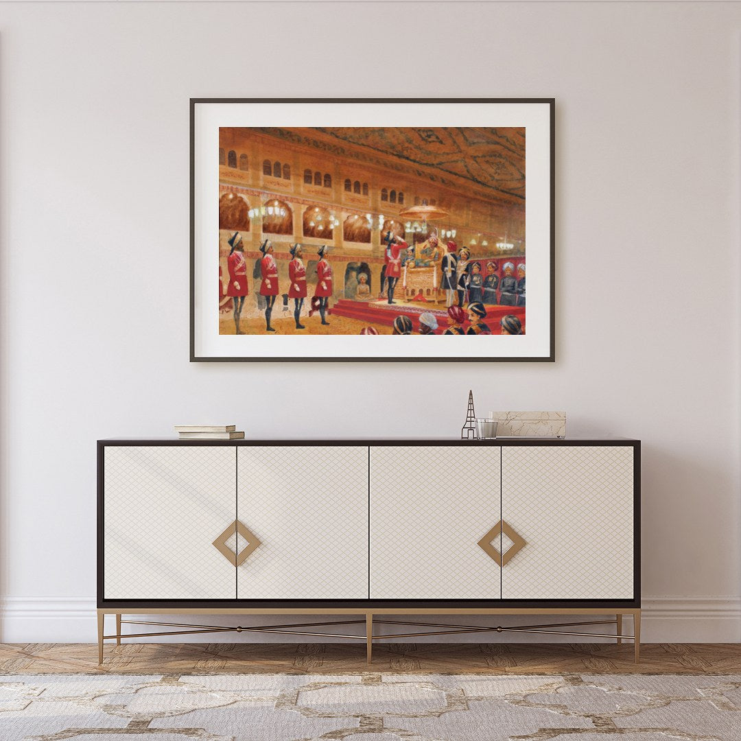 Immerse yourself in the grandeur of a royal court with this exquisite artwork. The intricate for Foyer