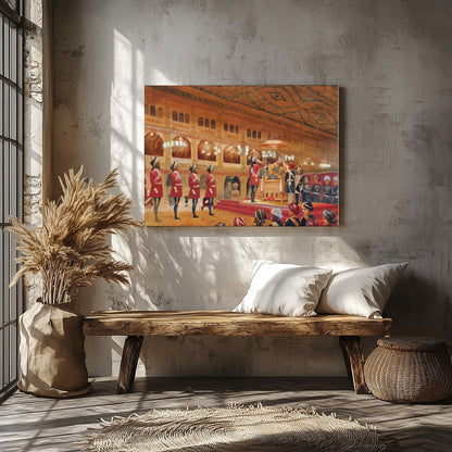 Immerse yourself in the grandeur of a royal court with this exquisite artwork. The intricate for Veranda